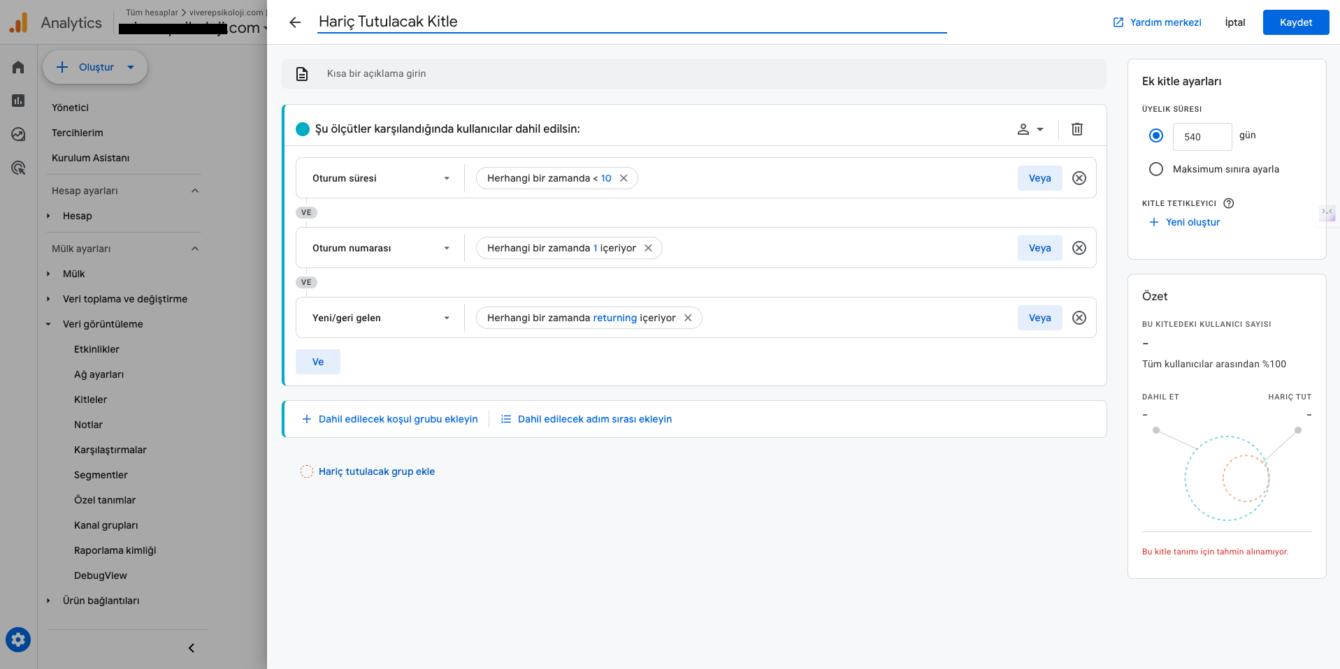 google ads kitle hariç tutma